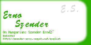 erno szender business card